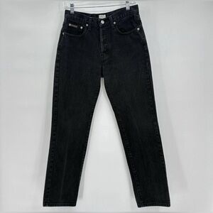 Calvin Klein Women’s Vintage Black Button Fly 90s Straight Leg Denim Jeans 5